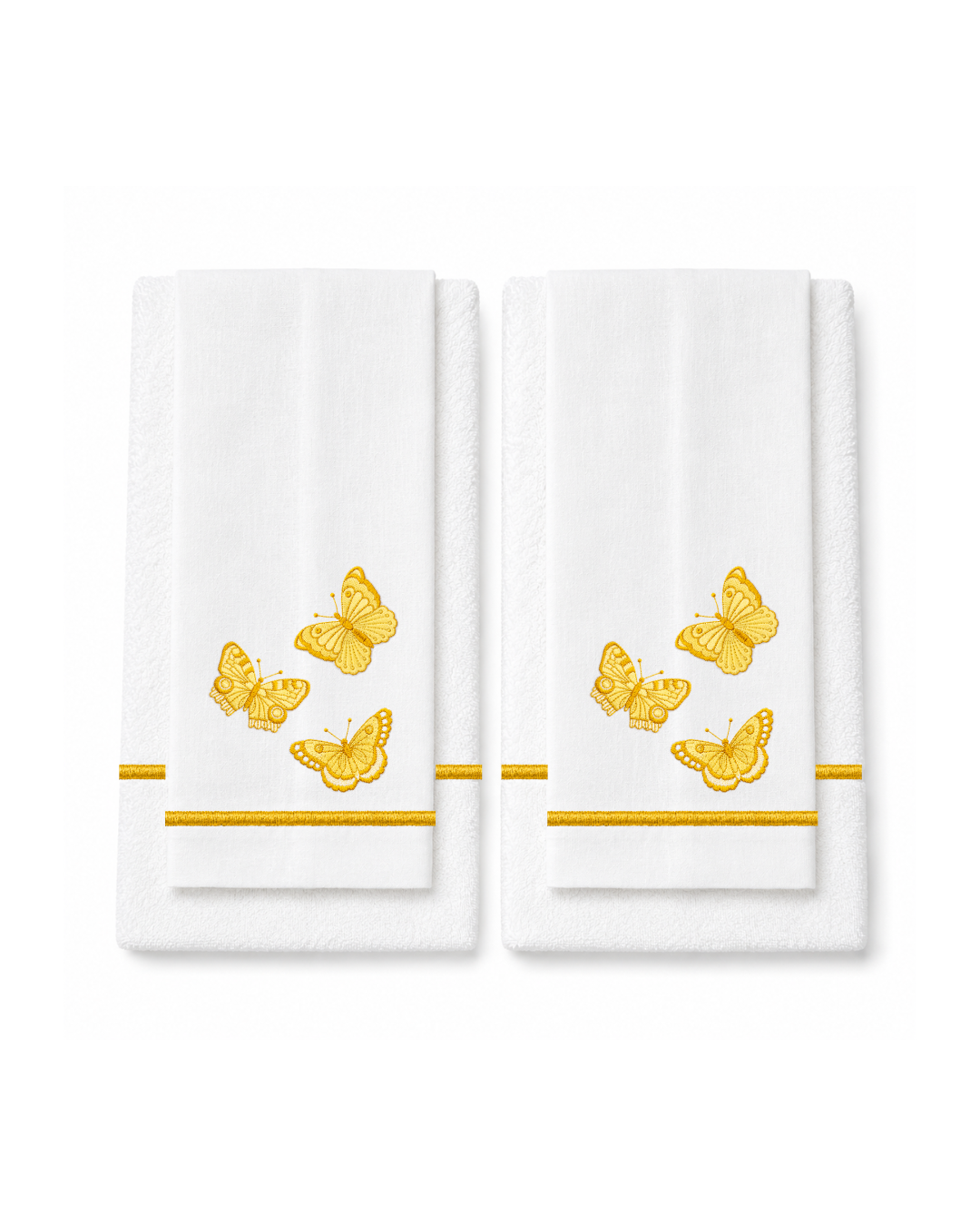 Bordado de Mariposas Amarillas