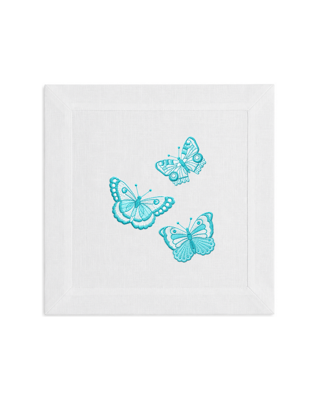 Bordado de Mariposas Azul aqua