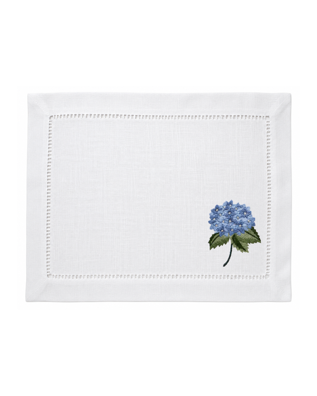 Bordado de Hortensia Azul Rey