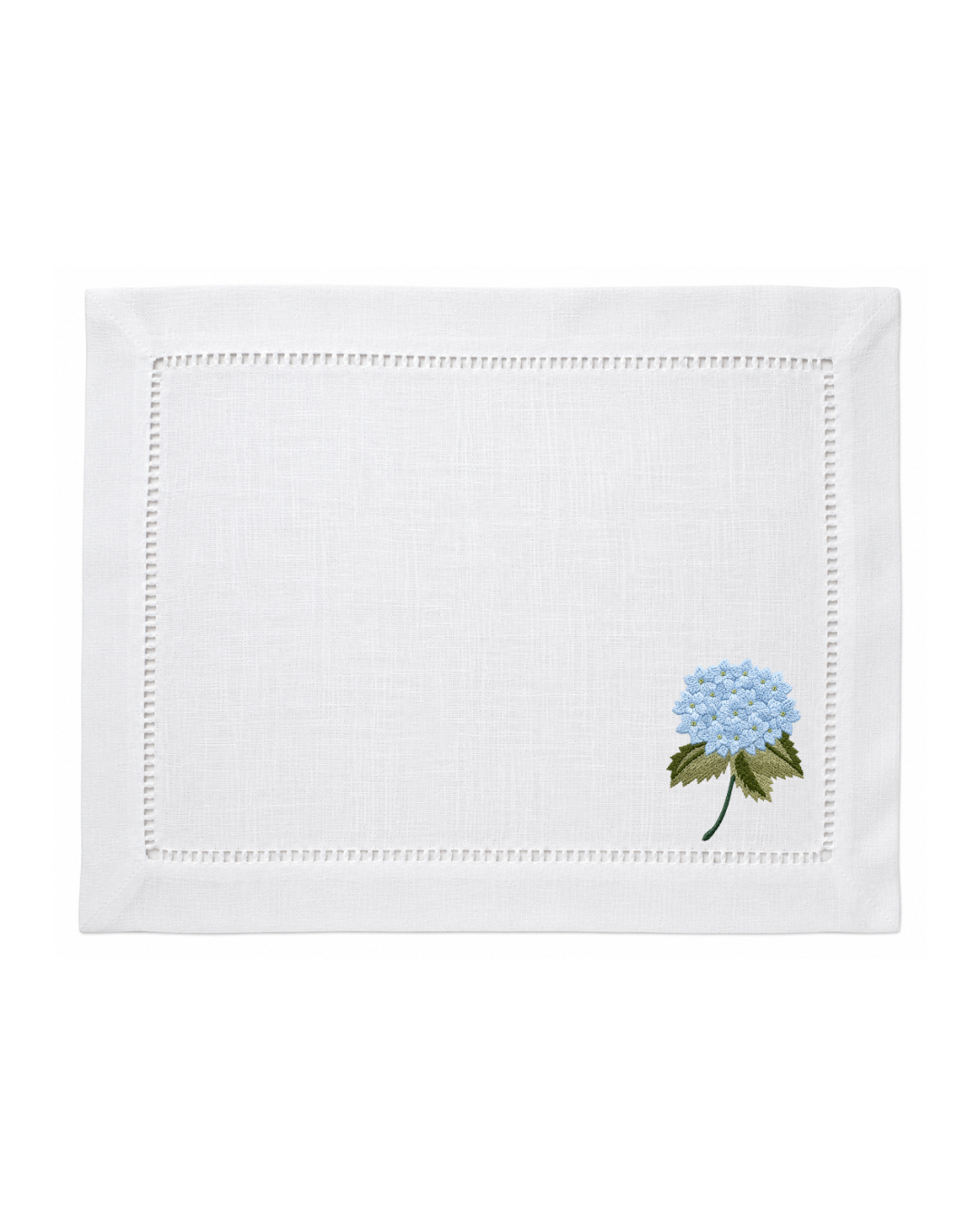 Bordado de Hortensia Azul Cielo