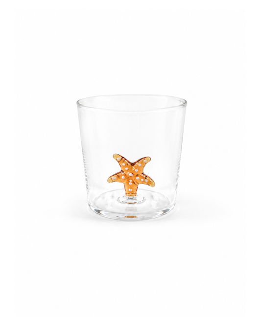 Set de 4 vasos de cristal con detalle de Estrella