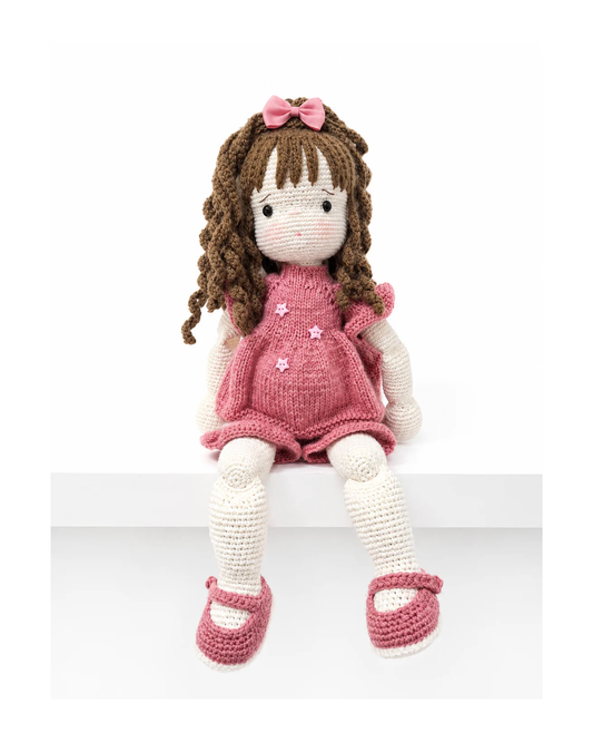Muñeca de crochet l Vestido Rosa