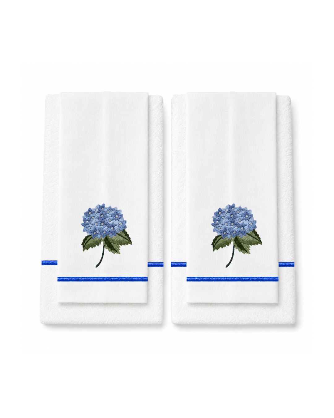 Bordado de Hortensia Azul Rey