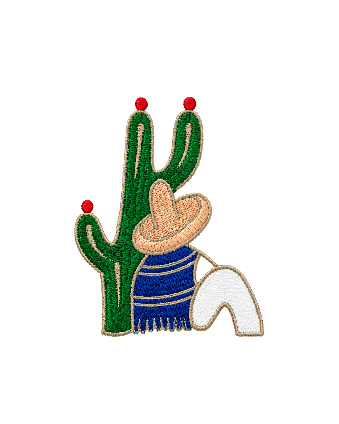 Bordado de Campesino con nopal l Azul