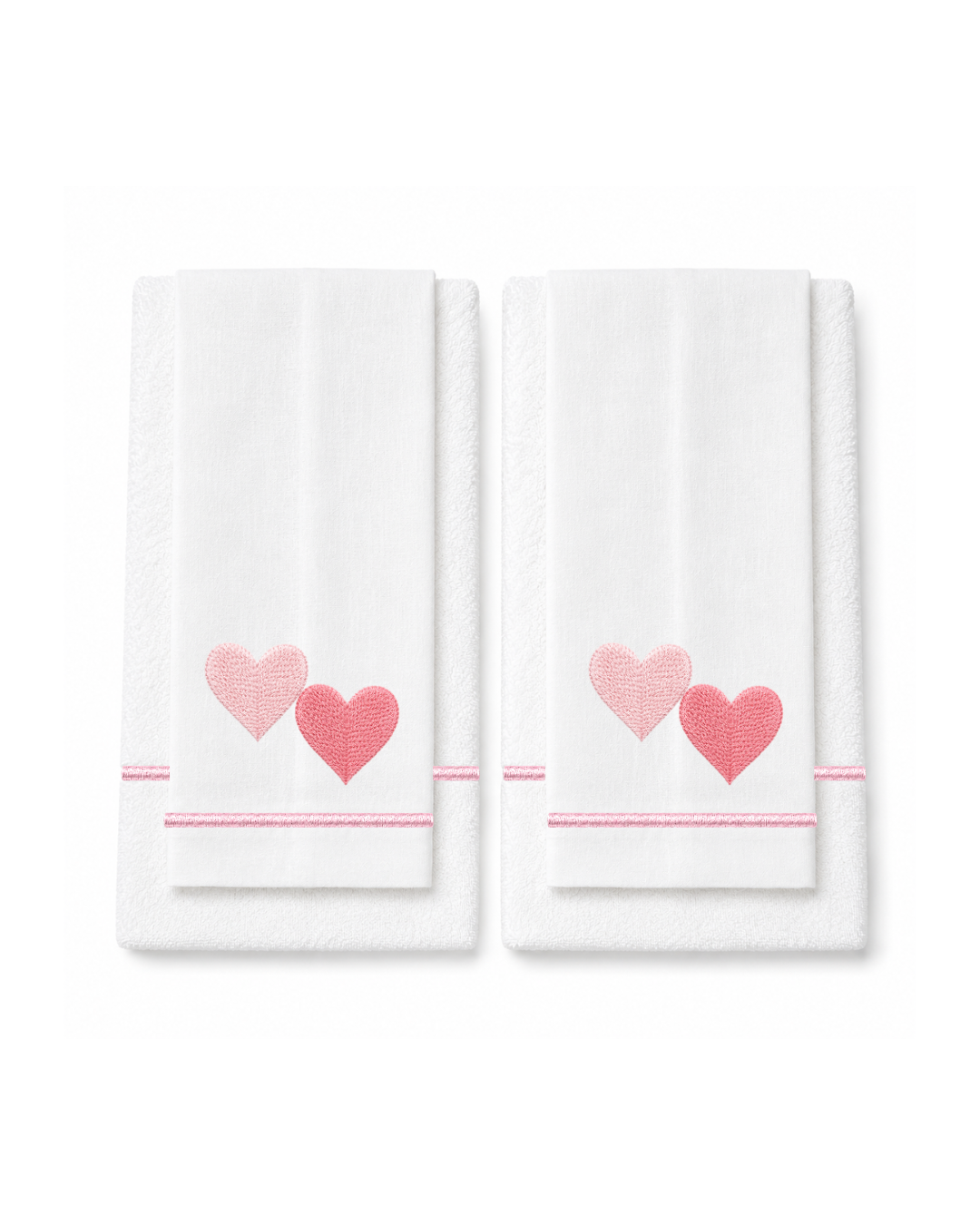 Bordado de Corazones l Rosa Claro