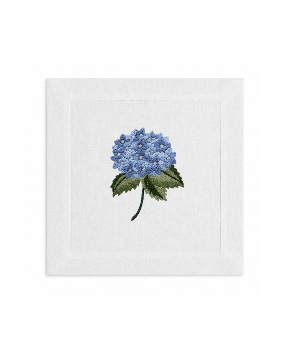 Bordado de Hortensia Azul Rey