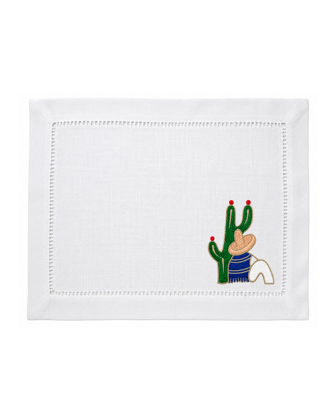 Bordado de Campesino con nopal l Azul