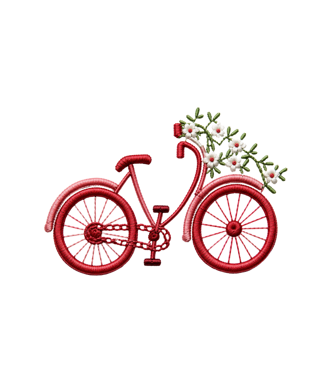 Bicycle Embroidery l Red