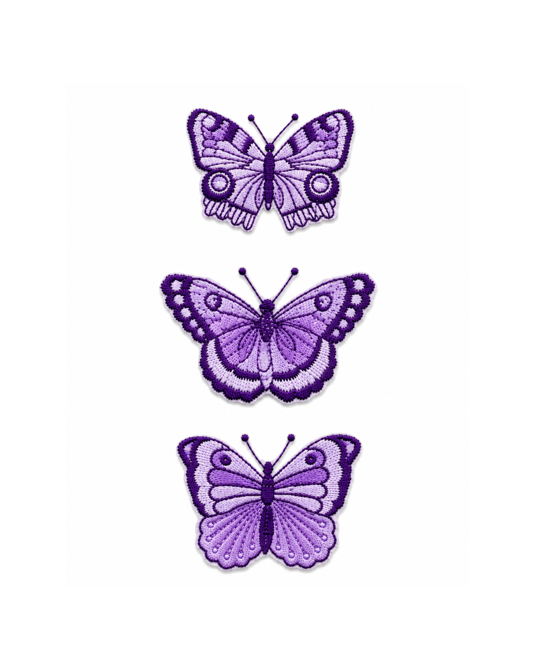 Bordado de Mariposas Moradas