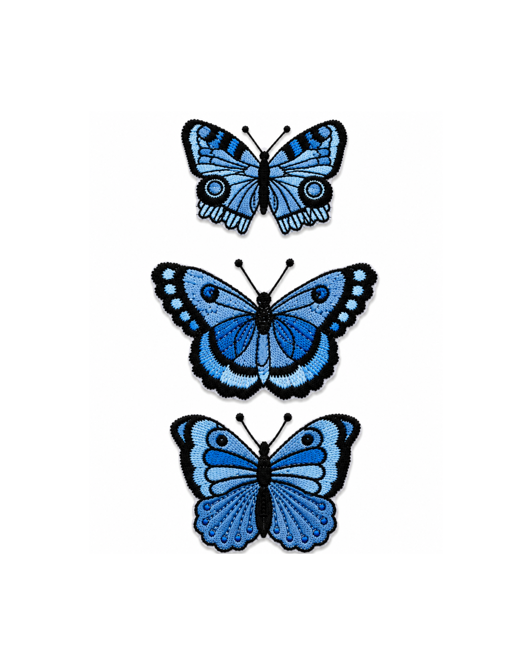 Bordado de Mariposas Azul