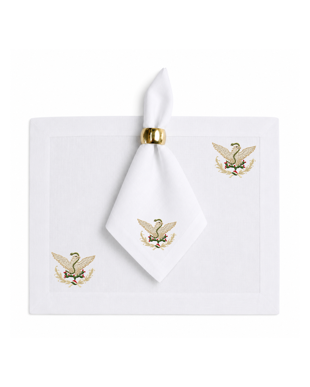 Bordado de Águila Imperial Mexicana l Dorada y verde