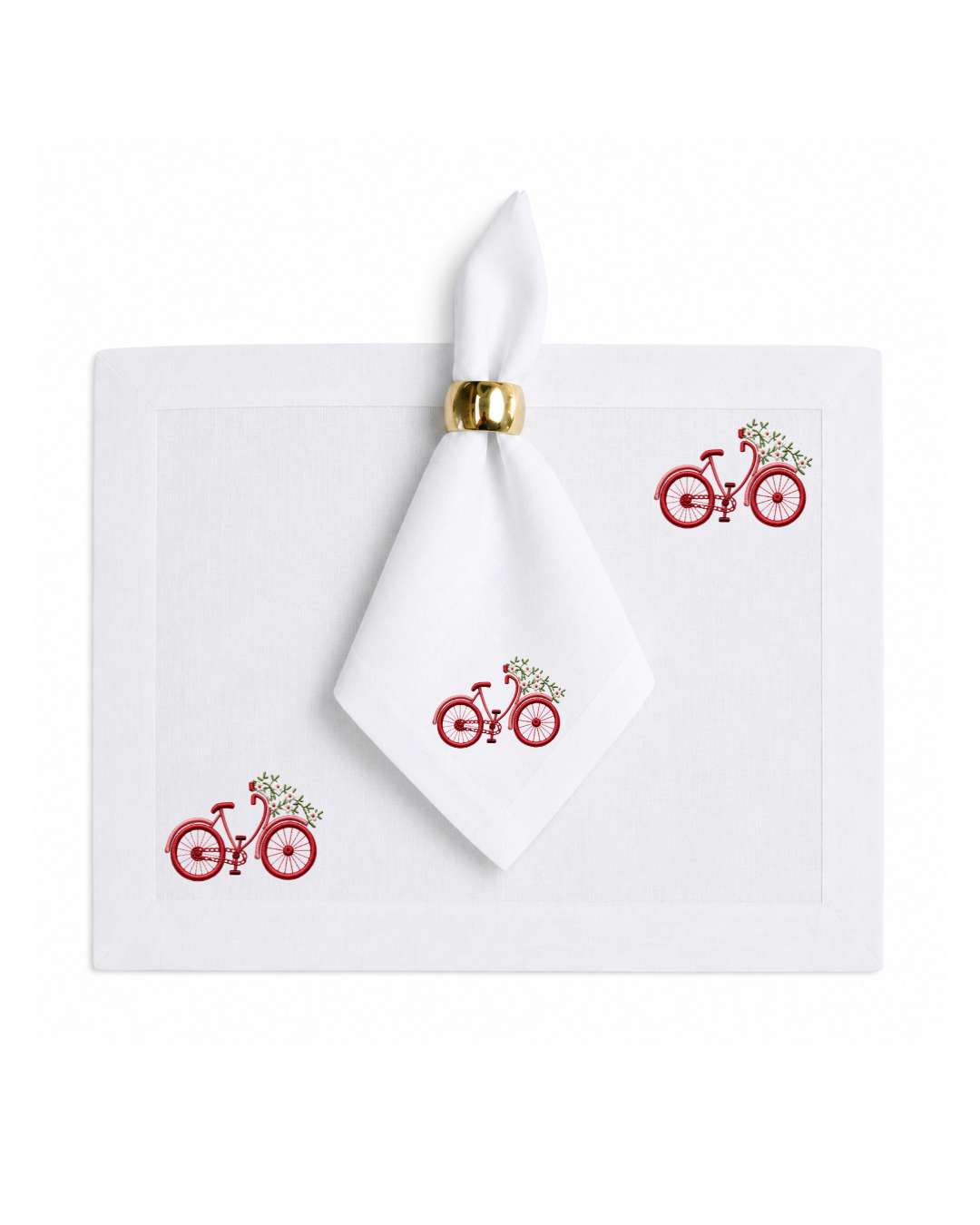 Bicycle Embroidery l Red