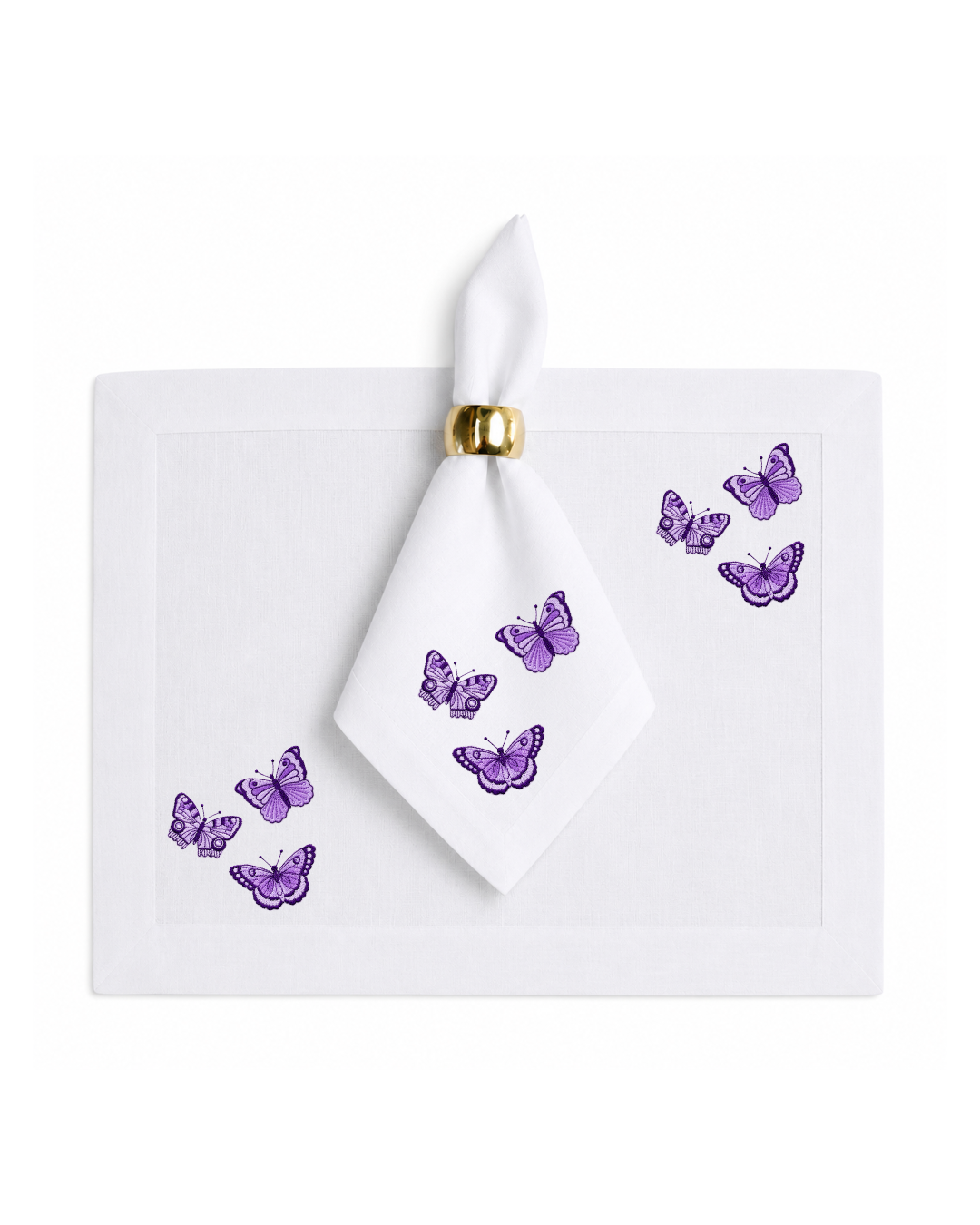Bordado de Mariposas Moradas