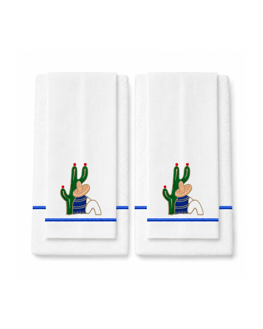 Bordado de Campesino con nopal l Azul