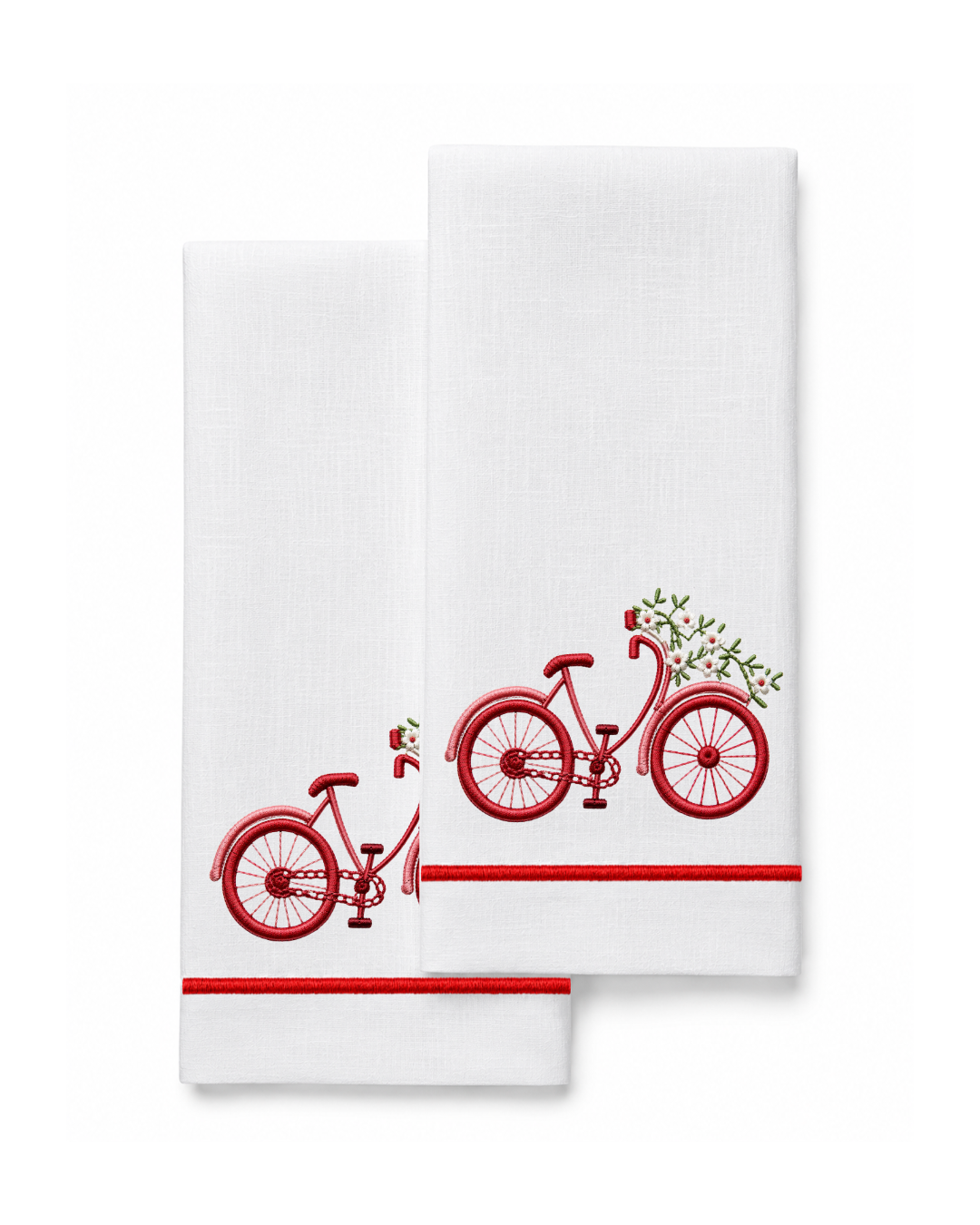 Bicycle Embroidery l Red