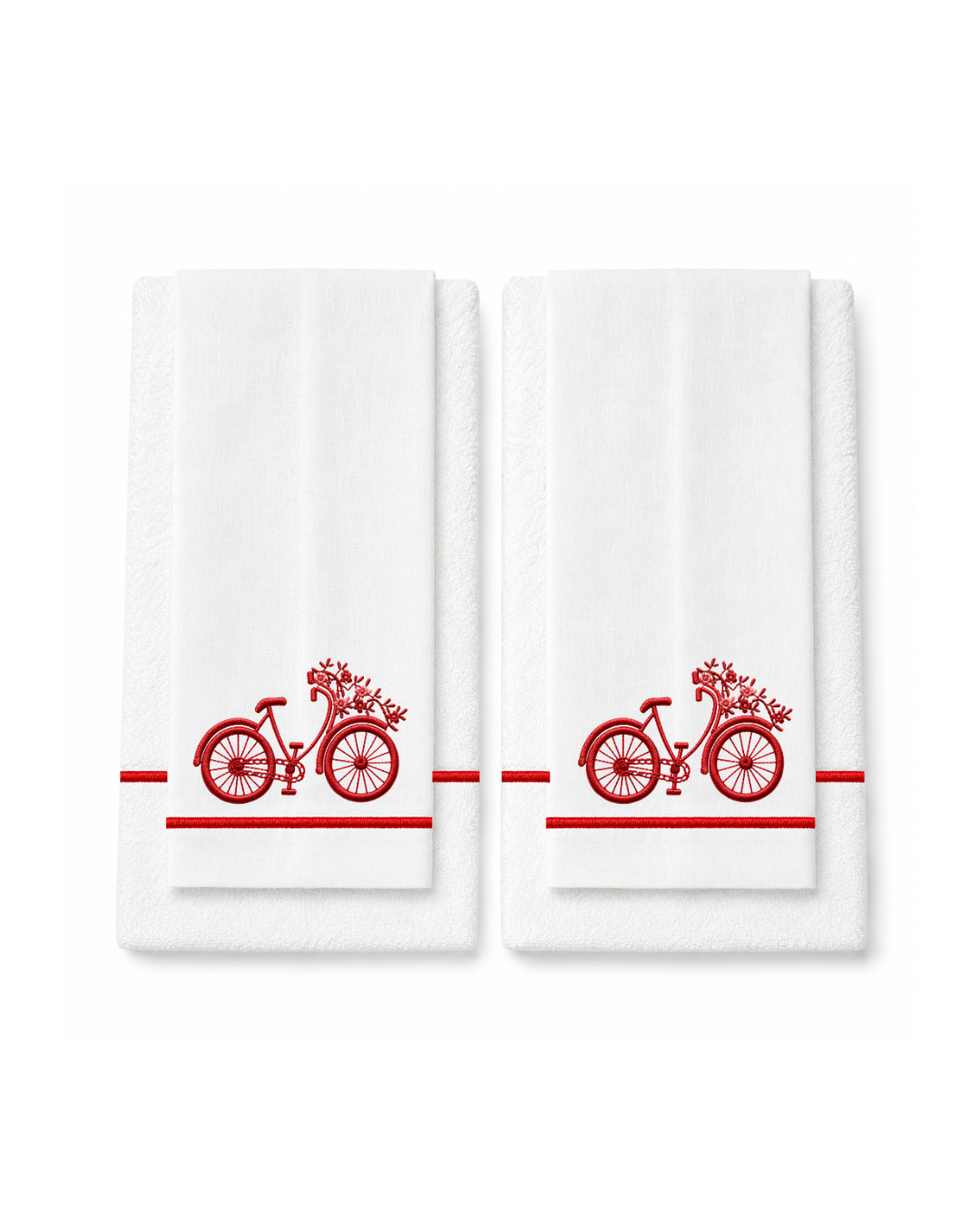 Bicycle Embroidery l Red