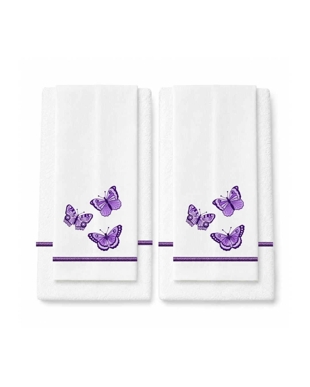 Bordado de Mariposas Moradas