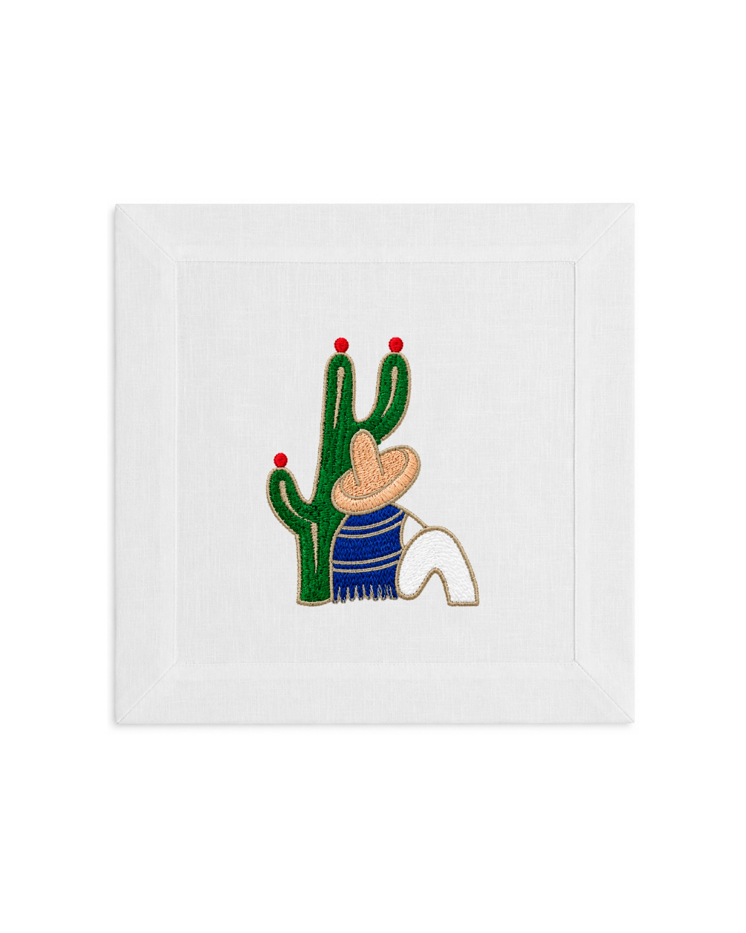 Bordado de Campesino con nopal l Azul
