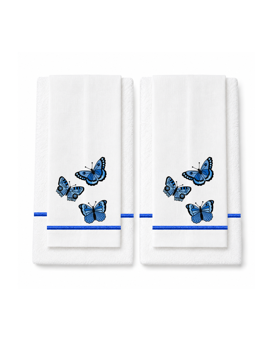 Bordado de Mariposas Azul