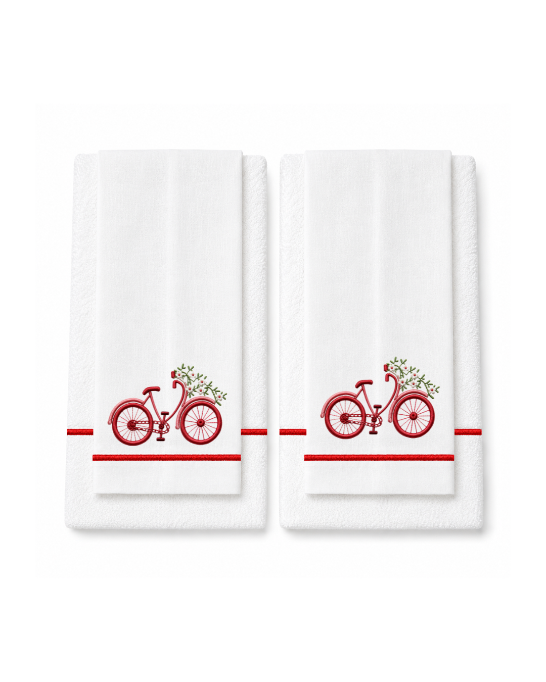 Bicycle Embroidery l Red