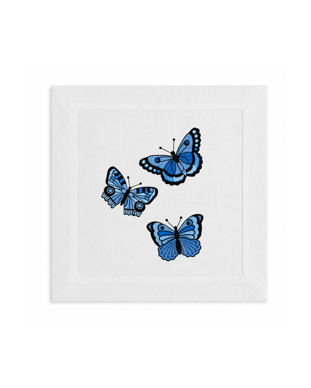Bordado de Mariposas Azul