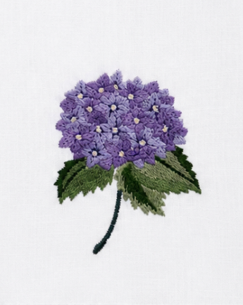 Par de toallas de lino l Hortensia morada