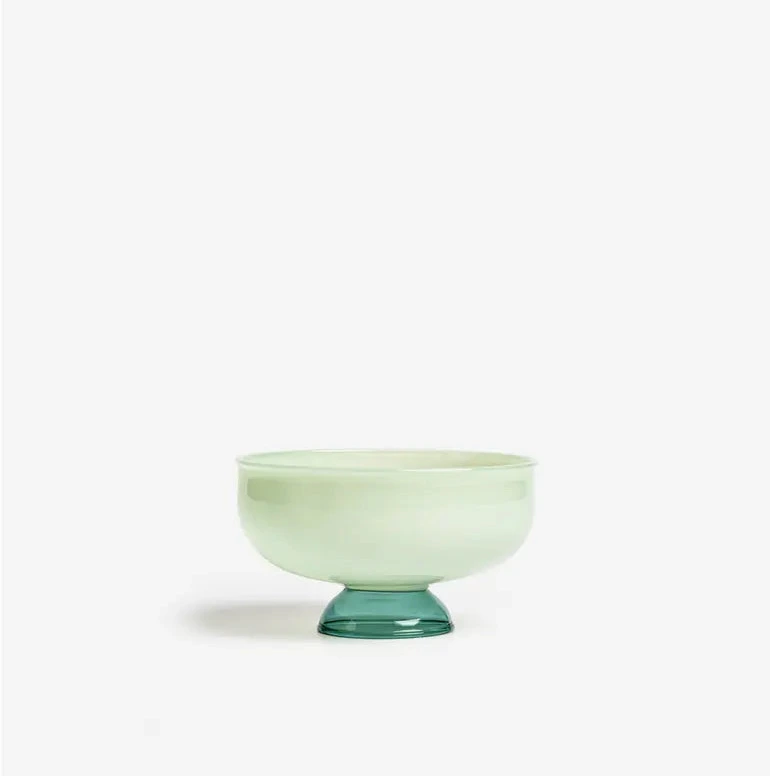 Juego de 4 Bowls para helado de cristal l Verde pistache