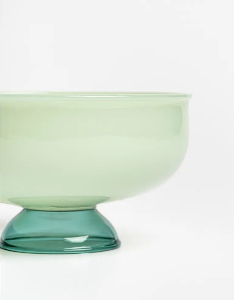 Juego de 4 Bowls para helado de cristal l Verde pistache