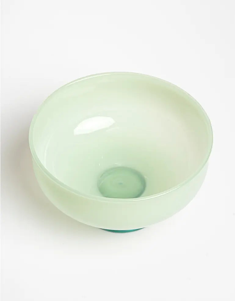 Juego de 4 Bowls para helado de cristal l Verde pistache