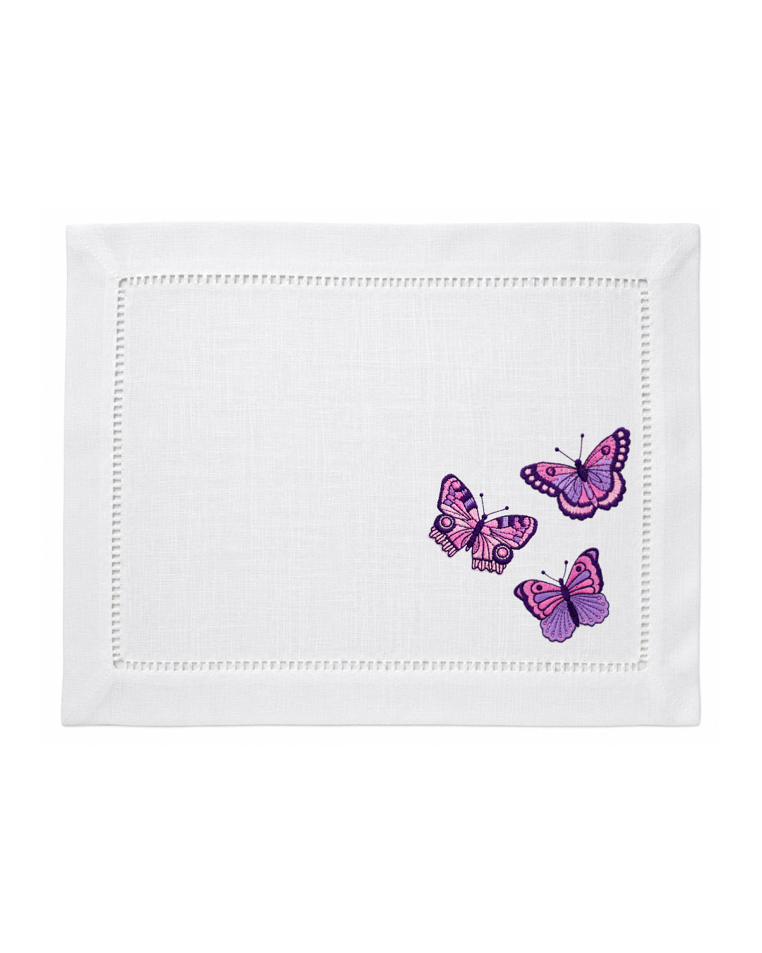 Bordado de Mariposas Rosa con morado