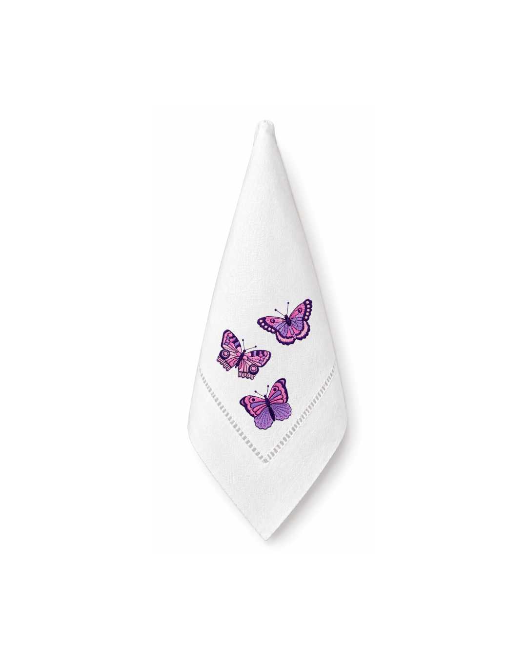 Bordado de Mariposas Rosa con morado