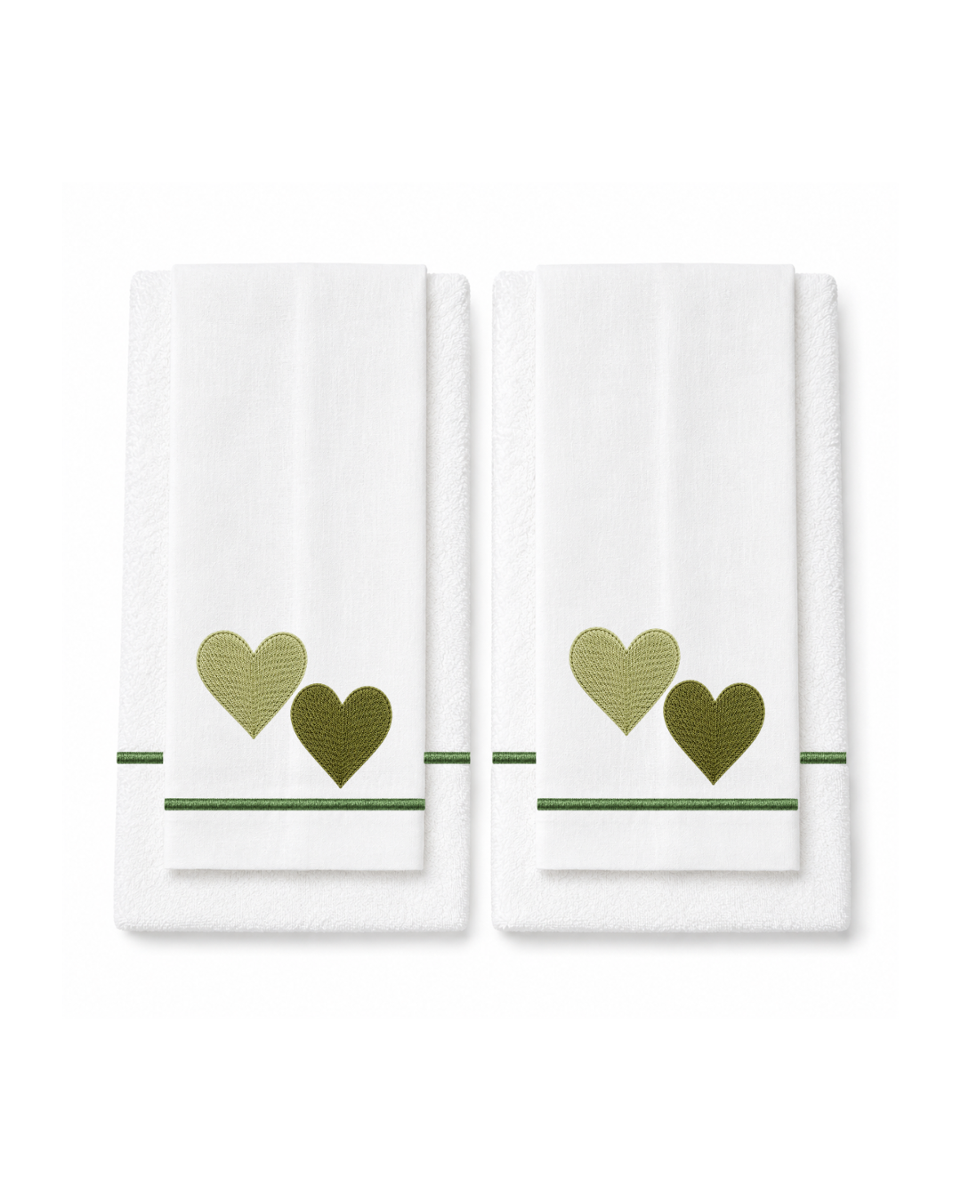 Bordado de Corazones l Verde