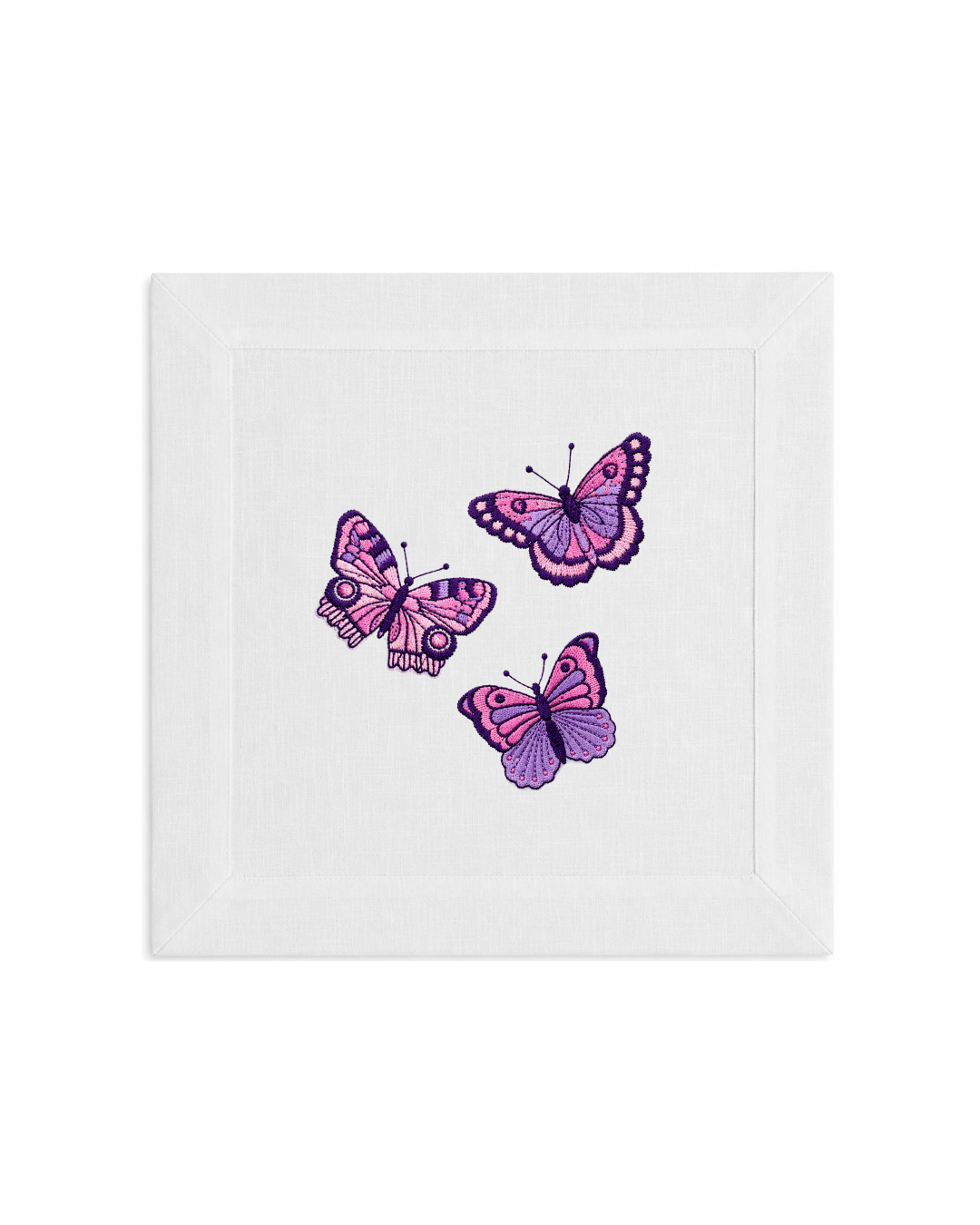 Bordado de Mariposas Rosa con morado