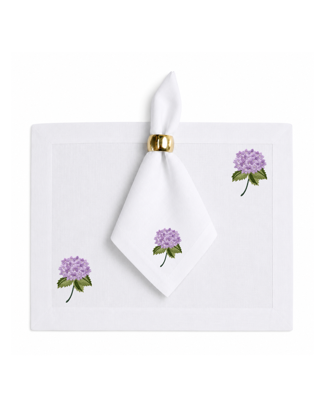 Bordado de Hortensia Lila