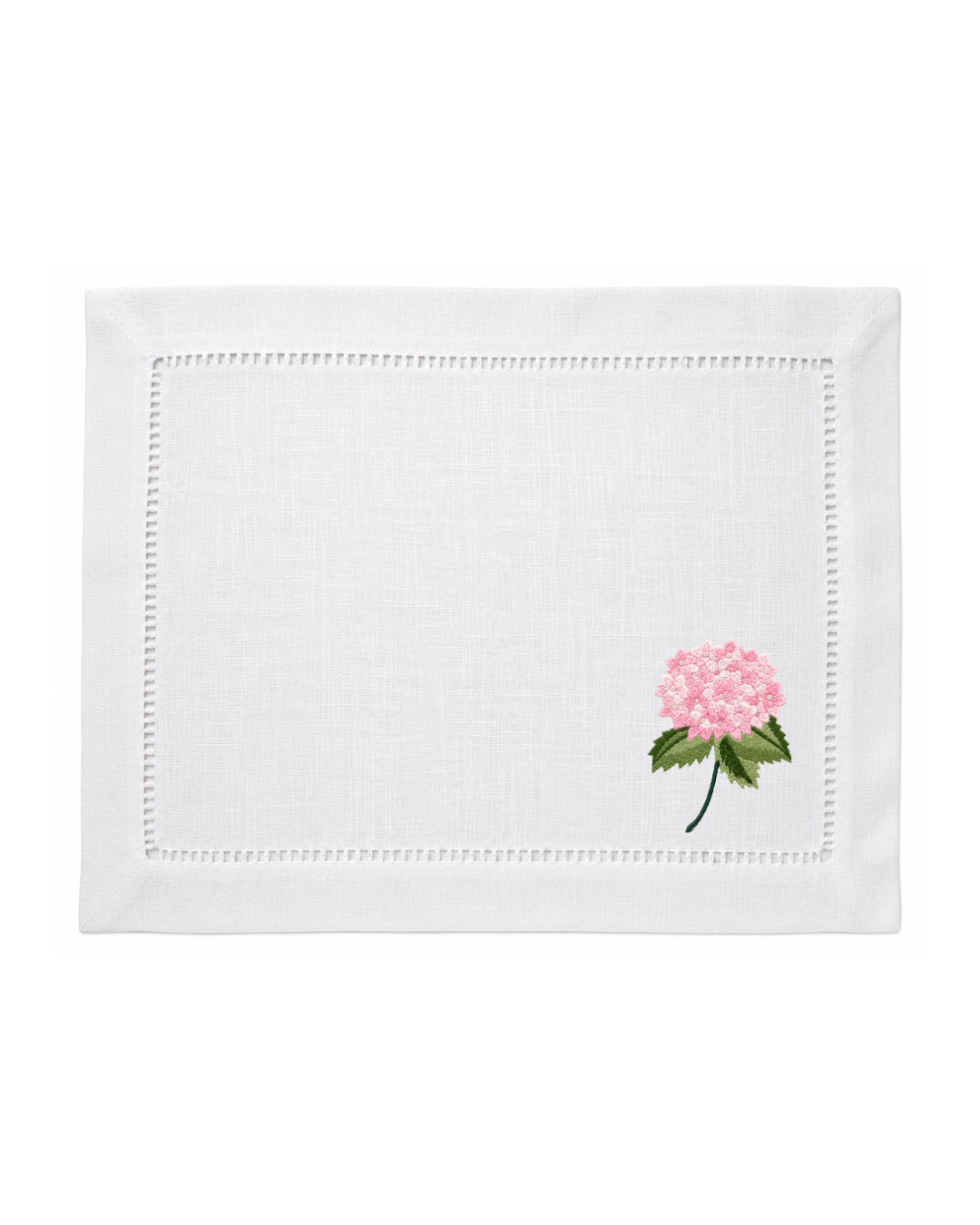 Bordado de Hortensia Rosa claro