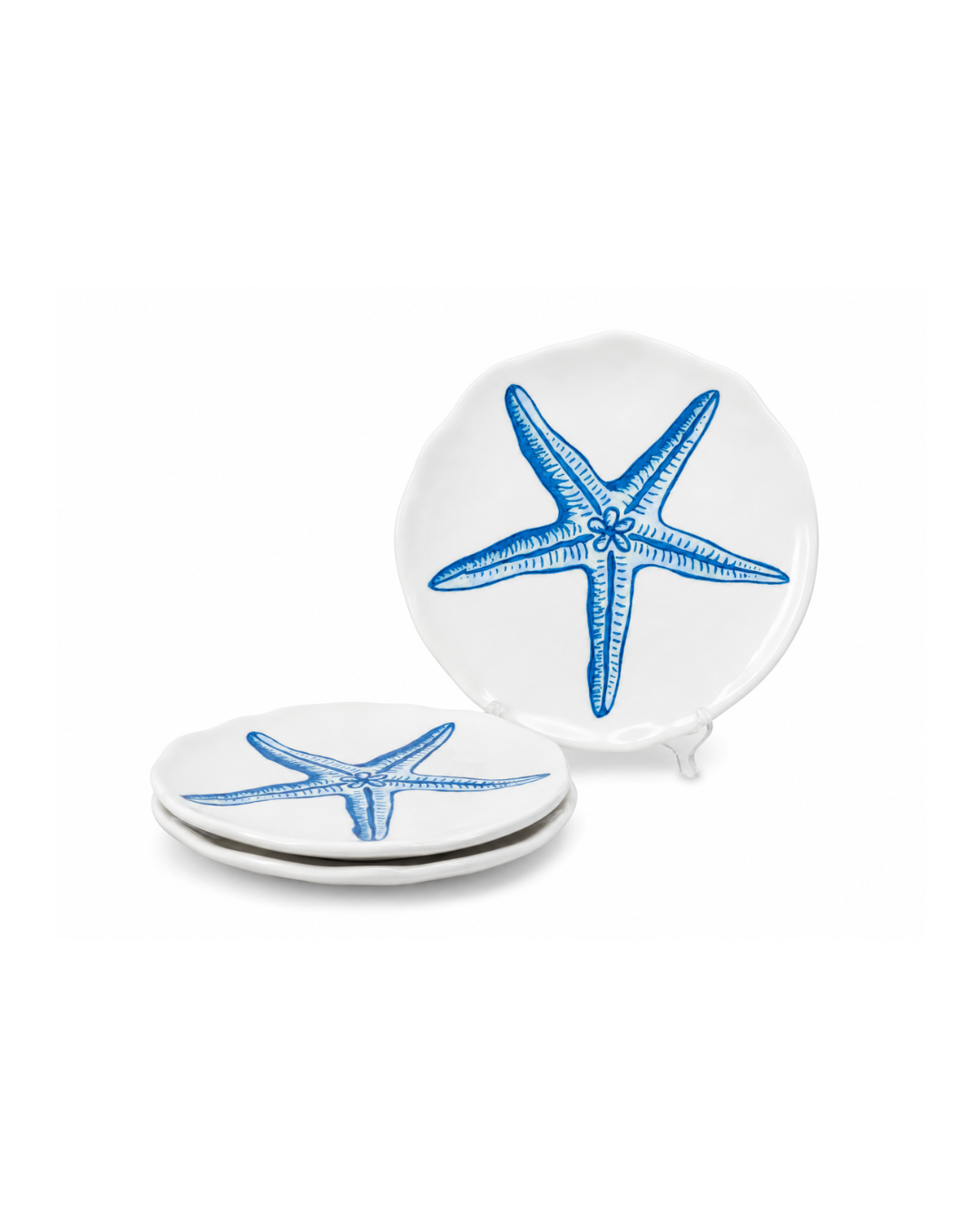Juego de 4 platos de cerámica l Estrella de Mar