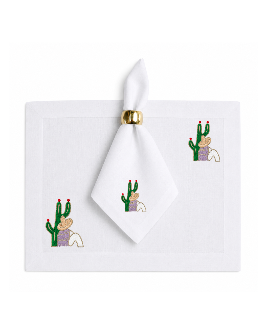 Bordado de Campesino con nopal l Lila