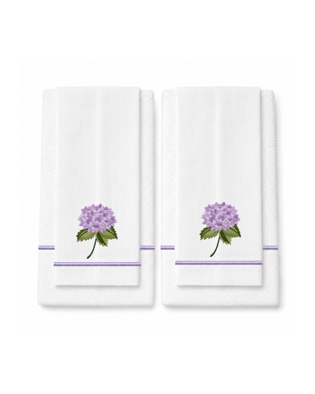 Bordado de Hortensia Lila