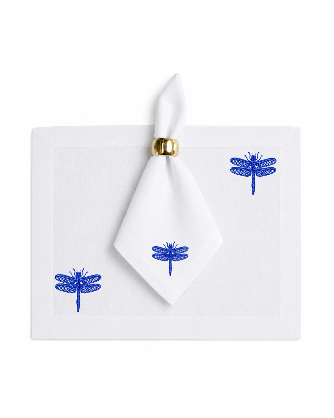 Bordado de Libélulas Azul