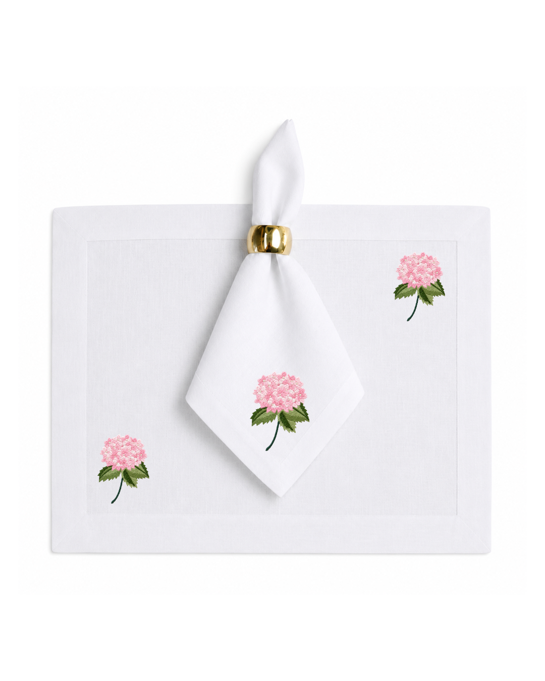 Bordado de Hortensia Rosa claro
