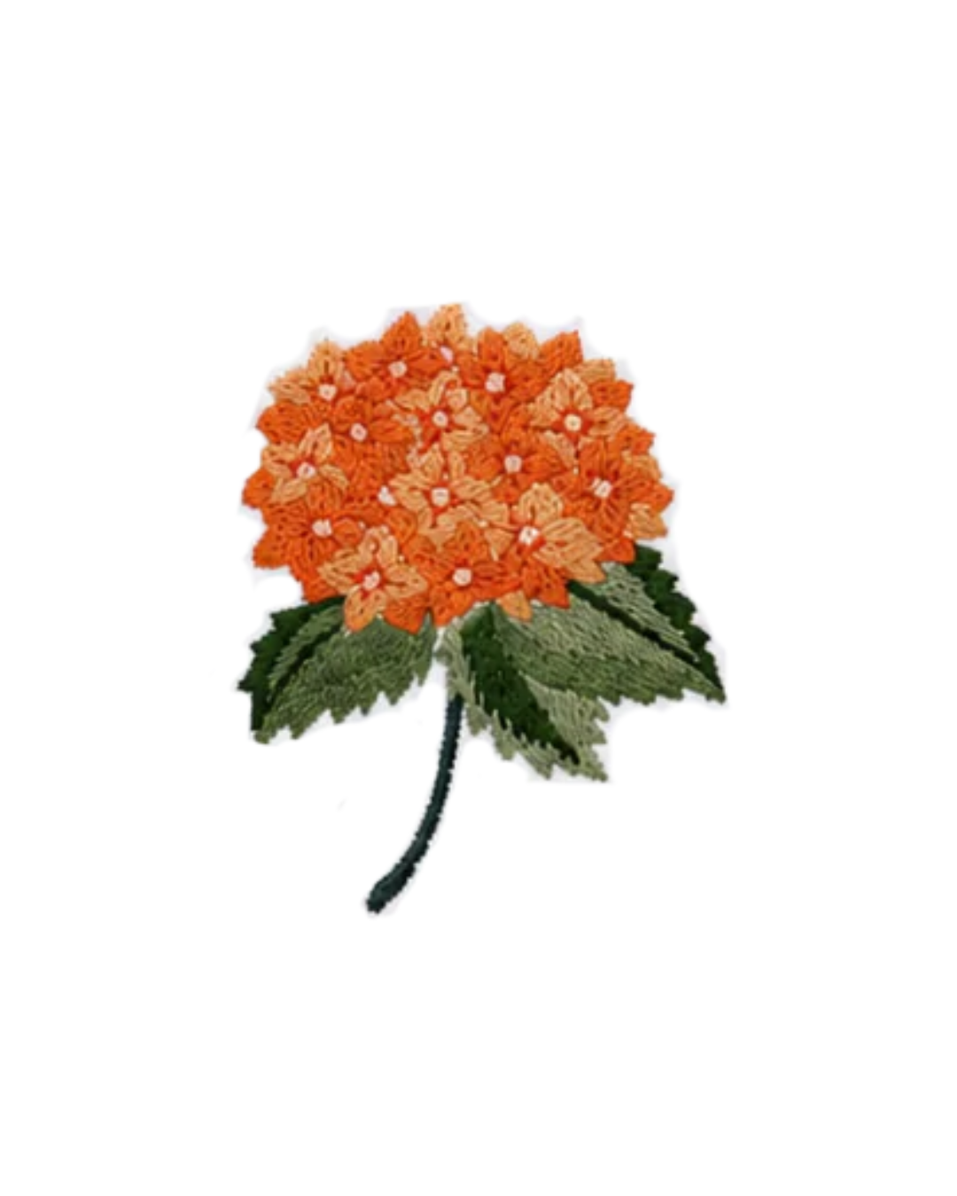 Bordado de Hortensia Naranja