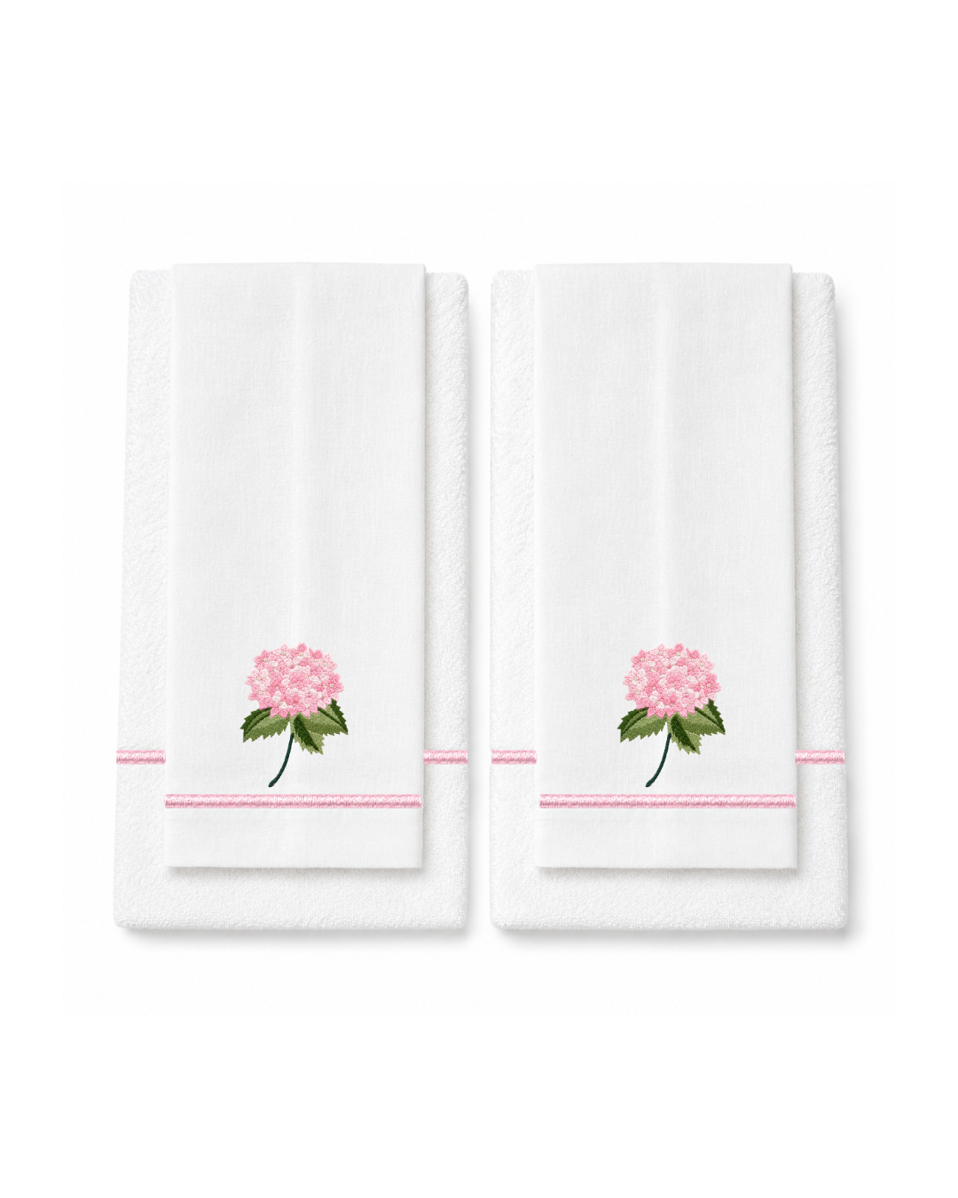 Bordado de Hortensia Rosa claro