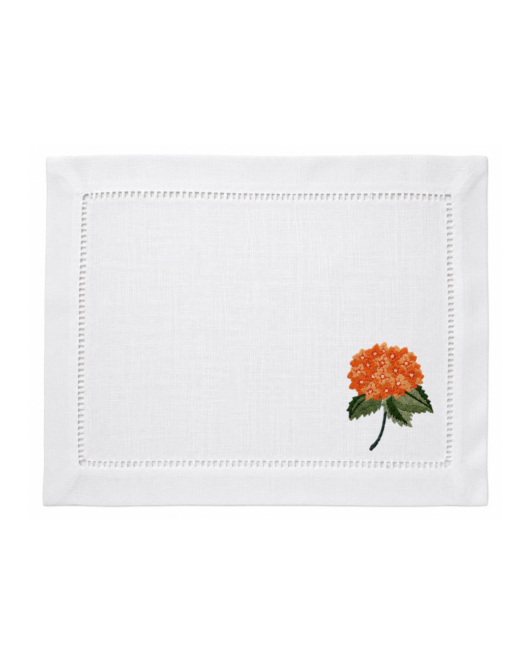 Bordado de Hortensia Naranja