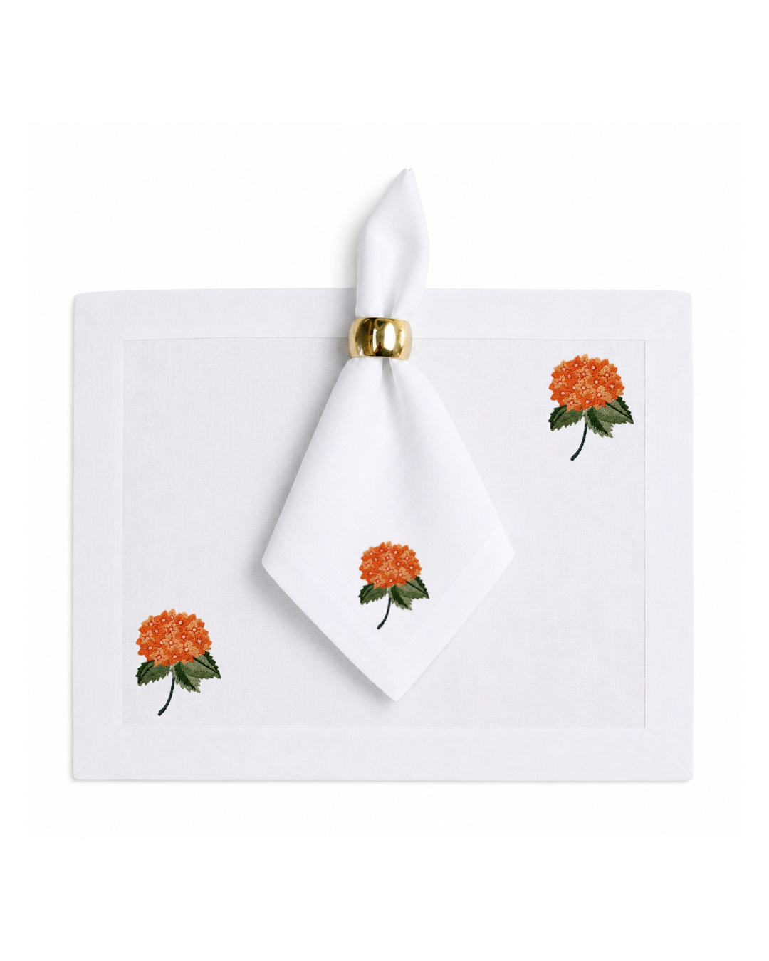 Bordado de Hortensia Naranja