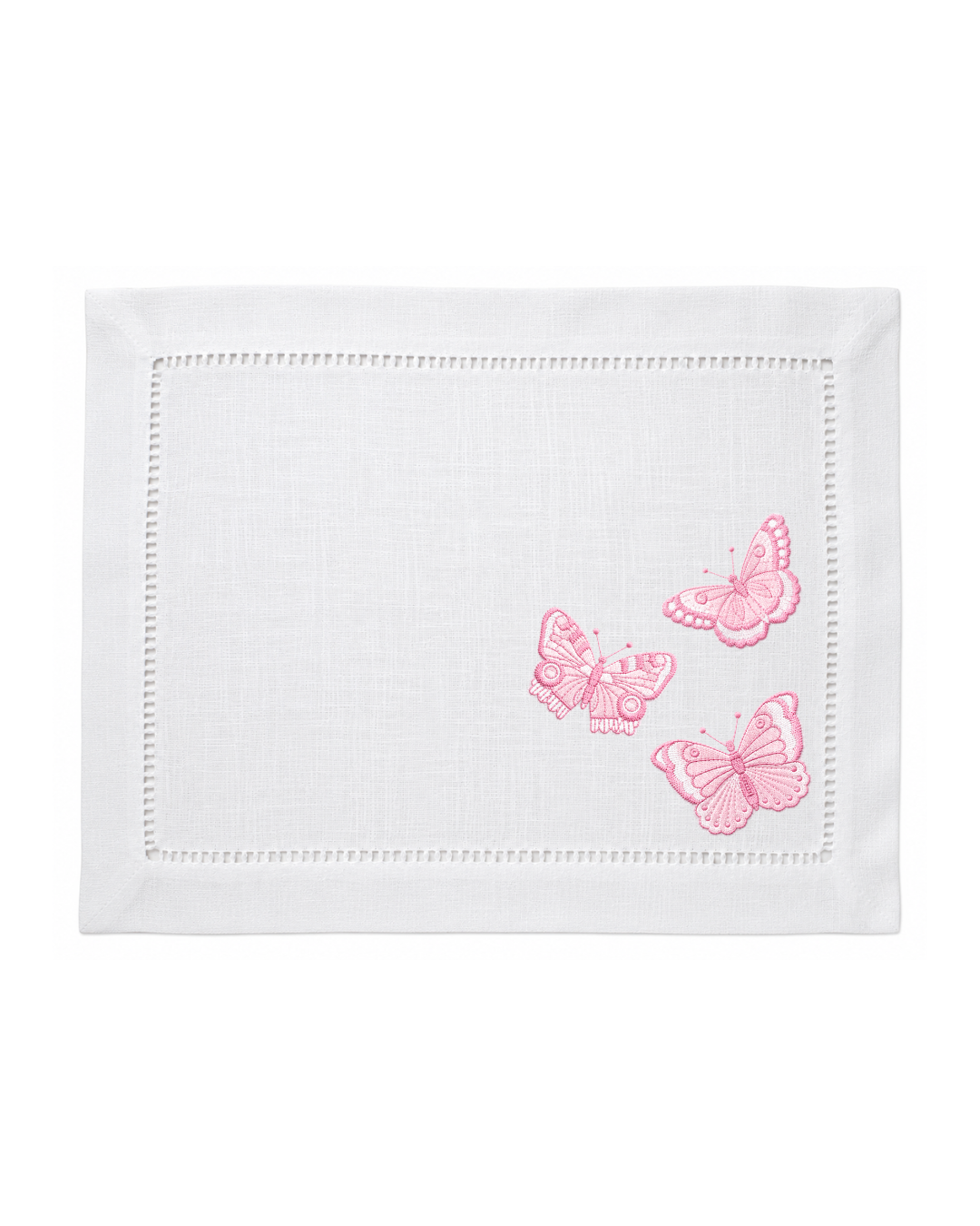 Bordado de Mariposas Rosa claro