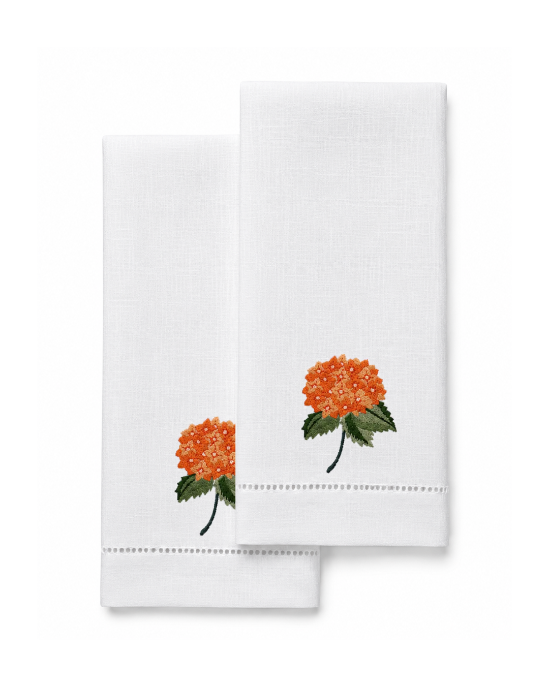 Bordado de Hortensia Naranja