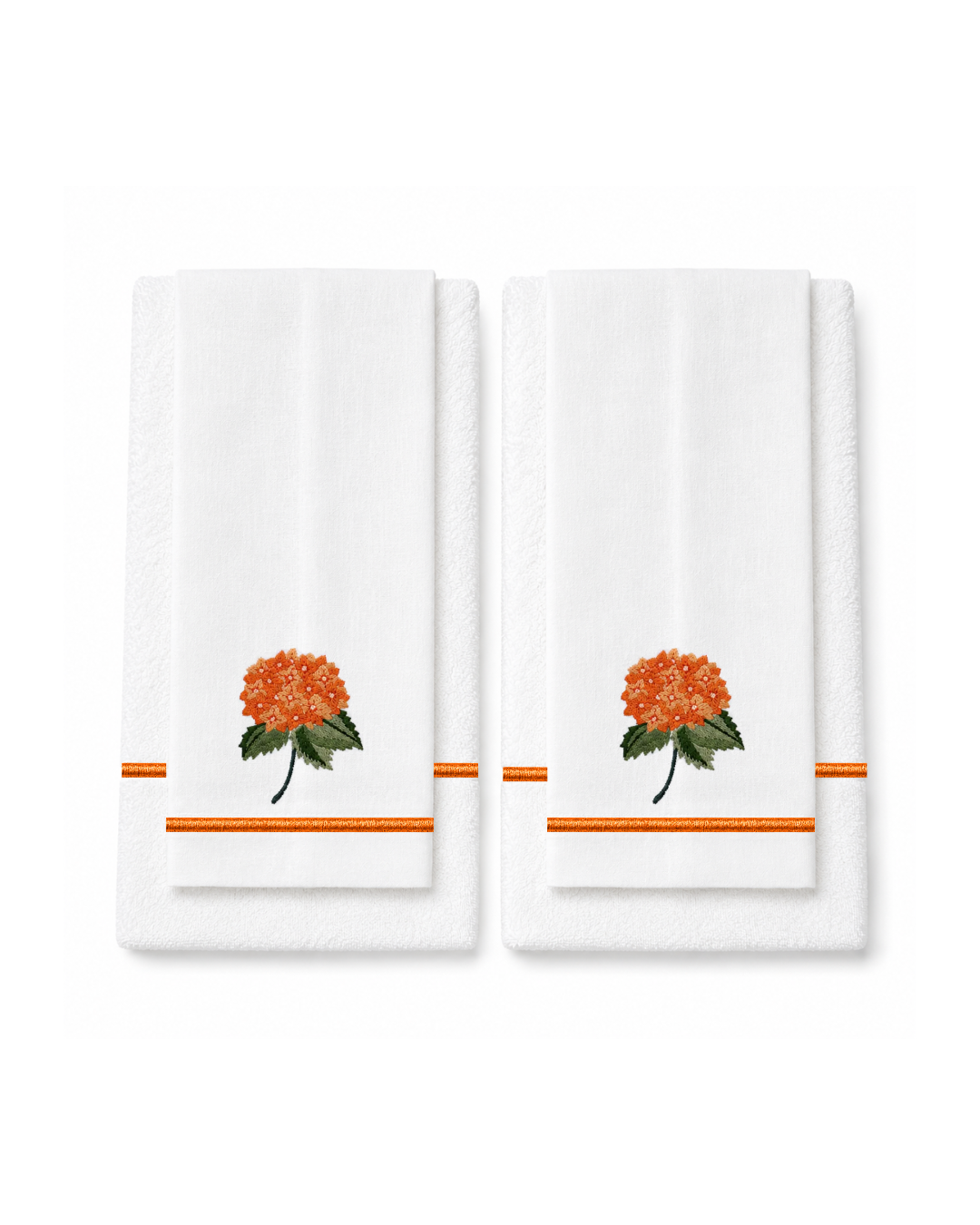 Bordado de Hortensia Naranja