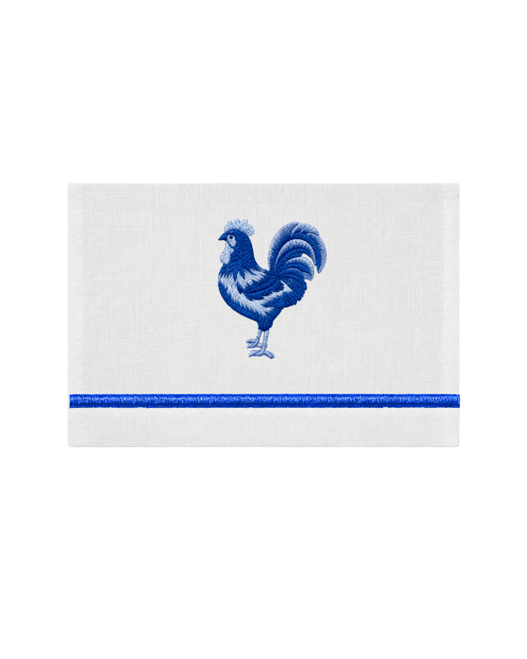 Bordado de Gallina y Huevos l Azul