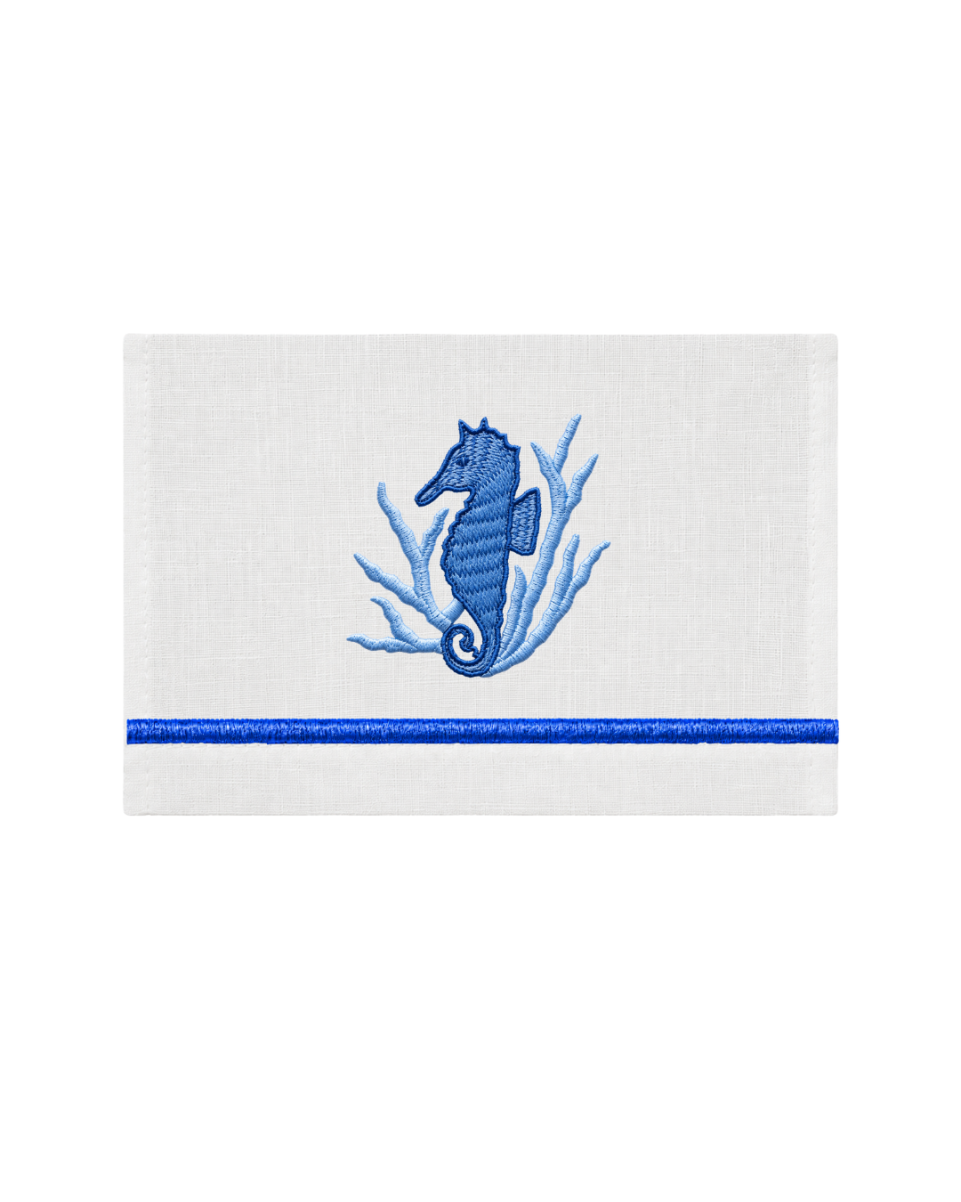 Bordado de Caballito de Mar l Azul
