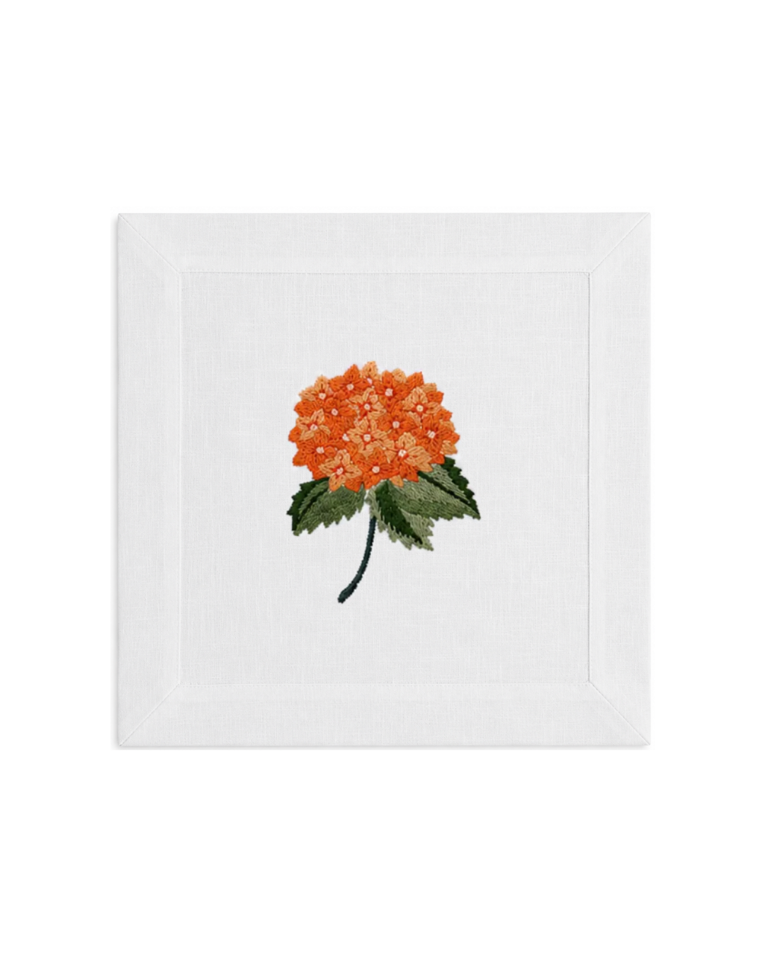 Bordado de Hortensia Naranja